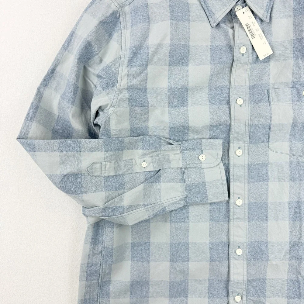 J.Crew Mens Shirt Size M Long Sleeve Check Plaid Blue 100% Cotton‎ NWT